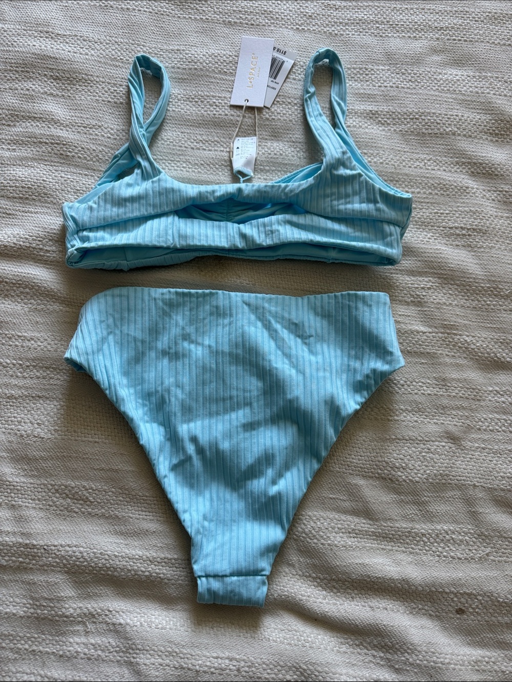 l*space Light Blue Ribbed Two-Piece Bikini - Picture 4 of 4